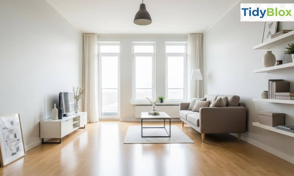 Clutter-free small apartment living room ideas cheap with minimal furniture