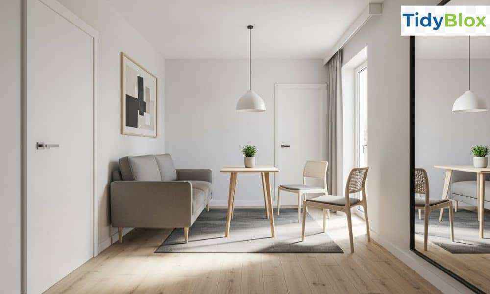 Narrow small apartment living room layout ideas with slim furniture